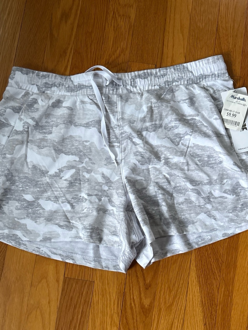 RBX White and Light Gray Camo Athletic Shorts